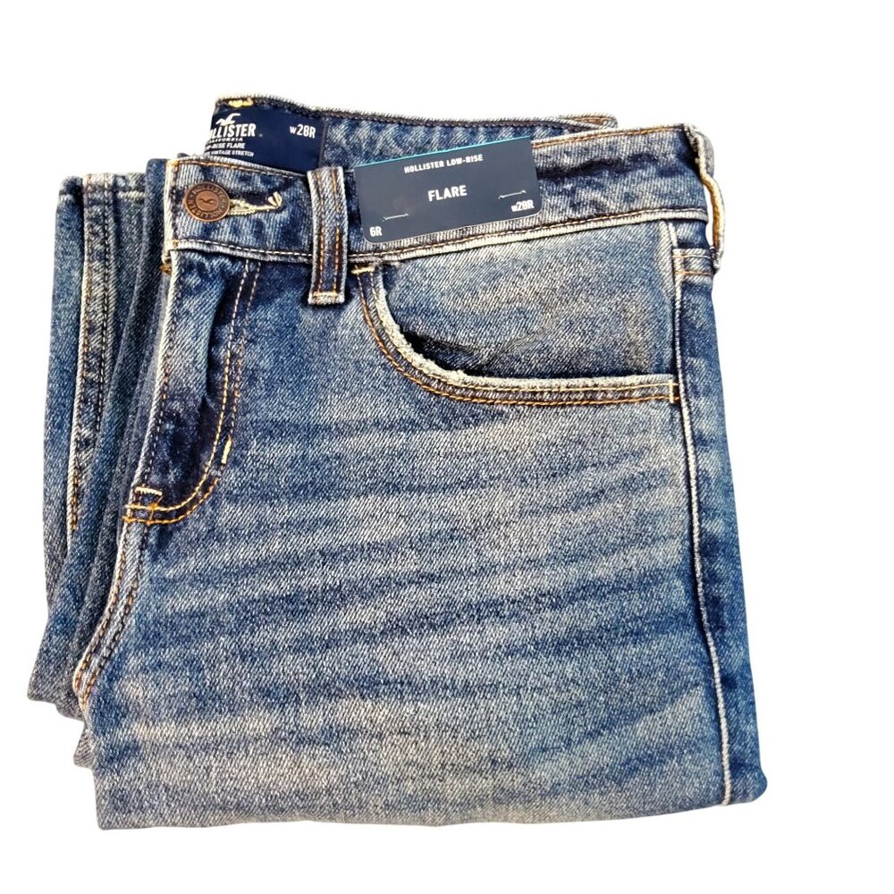 Hollister Womens  Classic five-pocket style Flare Jeans Blue Denim Size 6R - Picture 9 of 9